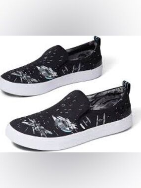 TOMS x‎ Star Wars TRVL LITE Space Print Slip On Sneakers Womens Size 6.5 NWOT